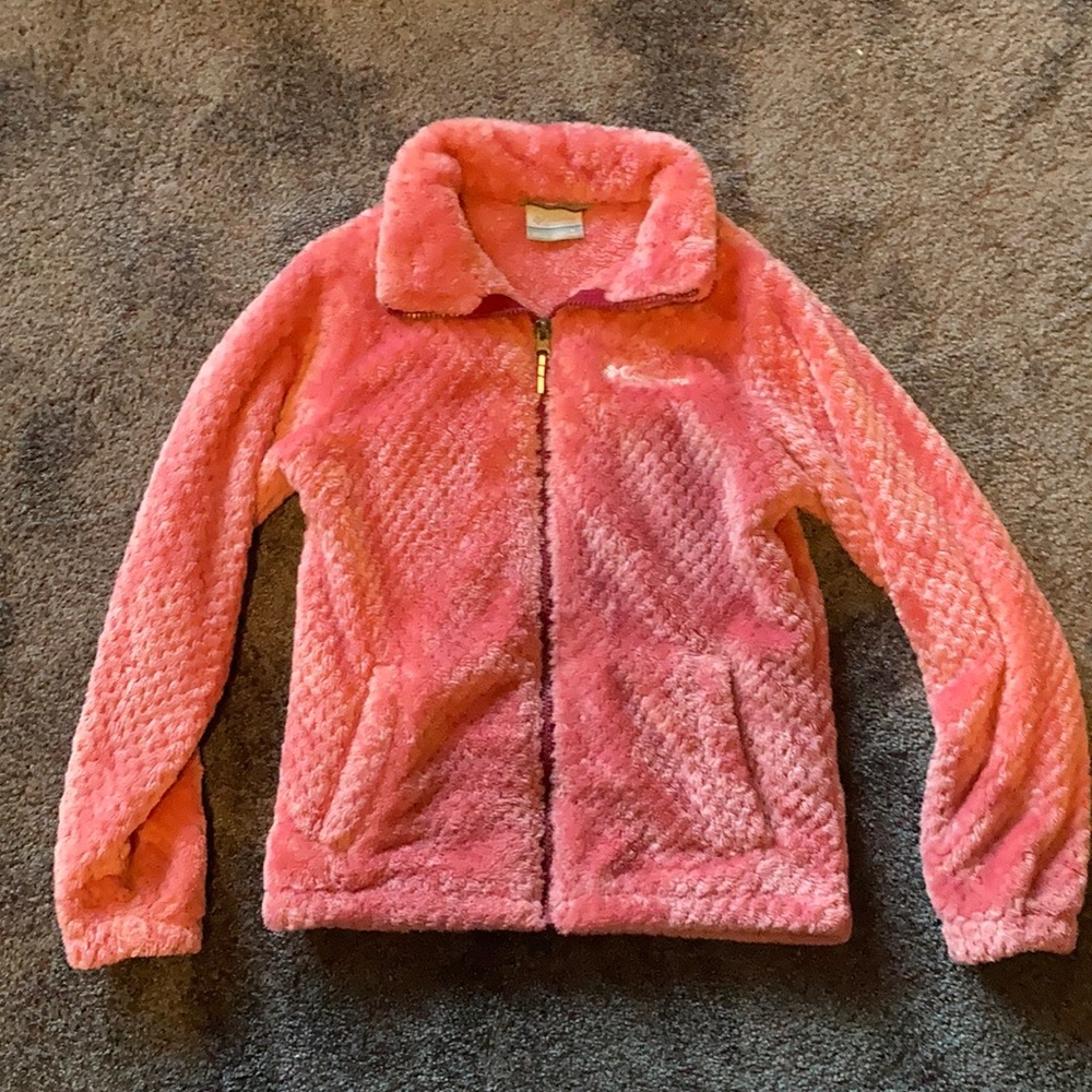 Girls M 10/12 Columbia fuzzy jacket